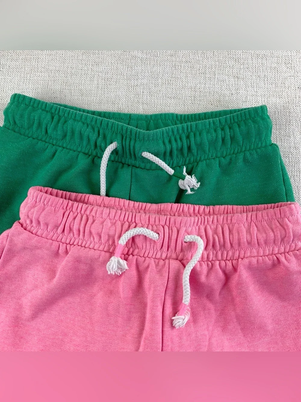 Lot of 2 Gap girl's Cotton Drawstring sweat Shorts - Pink & Green size M(8)